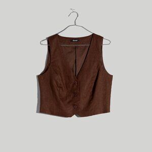 Madewell 100% Linen Katrina Crop Vest Top